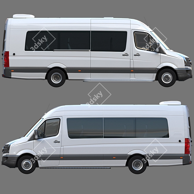 VW Crafter 50: Spacious Passenger Minibus 3D model image 3