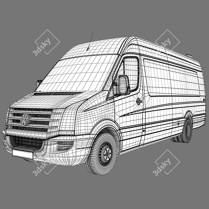 VW Crafter 50: Spacious Passenger Minibus 3D model image 4