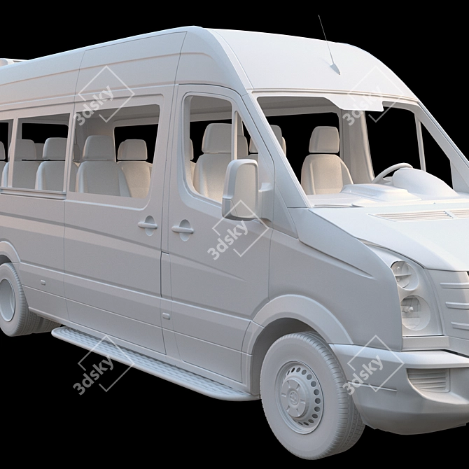 VW Crafter 50: Spacious Passenger Minibus 3D model image 5