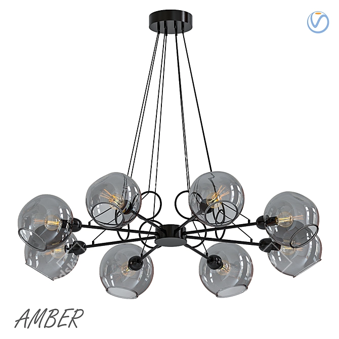 Elegant Amber Chandelier | 2014 Design 3D model image 1