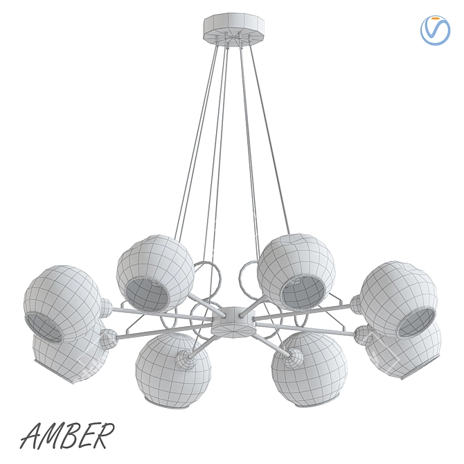 Elegant Amber Chandelier | 2014 Design 3D model image 2