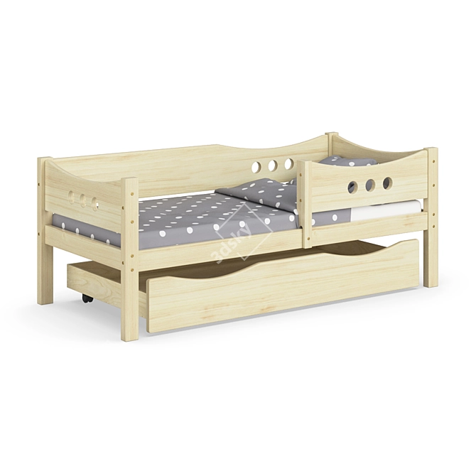 Legenda KM15 Solid Wood Children's Bed 3D model image 1