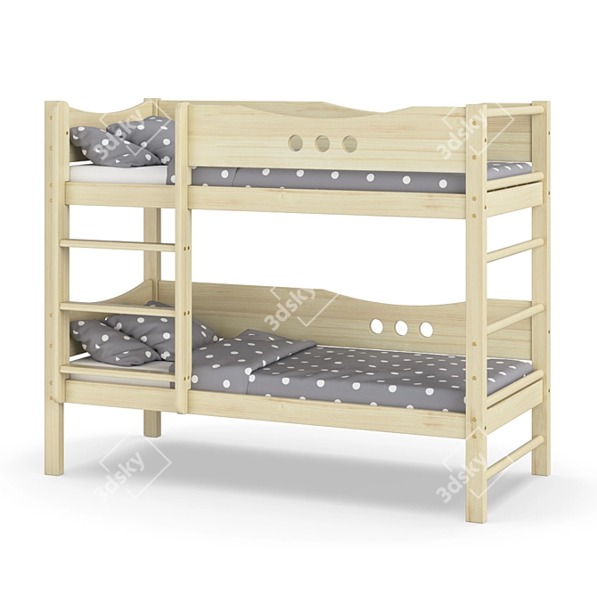 Legenda KM18A Pine Wooden Bed 3D model image 2