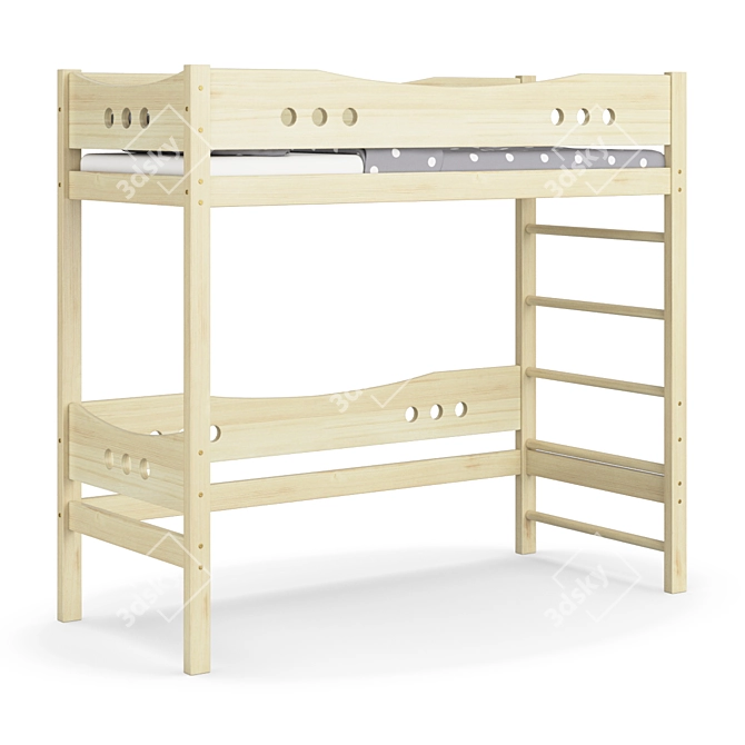 Legenda KM19 Kids Wooden Bed 3D model image 2