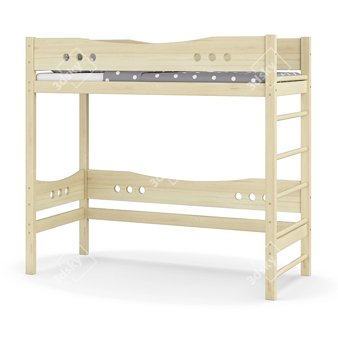 Legenda KM19 Kids Wooden Bed 3D model image 3