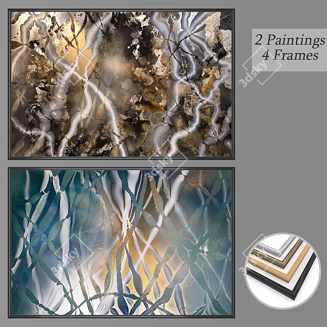 Elegant Wall Art Set 3D model image 1