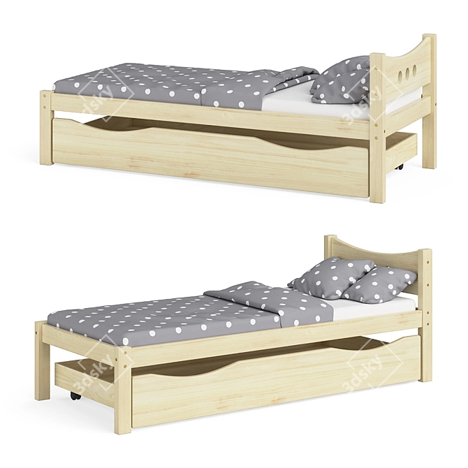 Legenda KM21B Youth Bed with YM02 Storage 3D model image 6