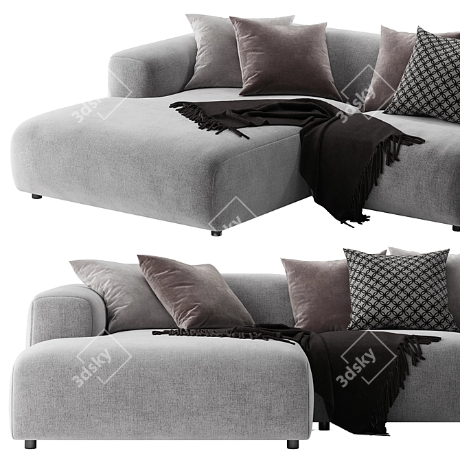 Rolf Benz freistil 187 L Sofa - Modern and Spacious 3D model image 3