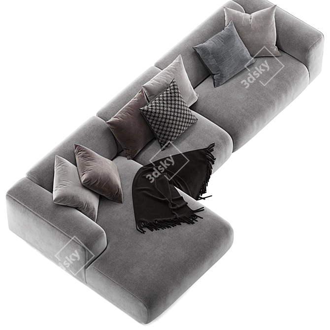 Rolf Benz freistil 187 L Sofa - Modern and Spacious 3D model image 4