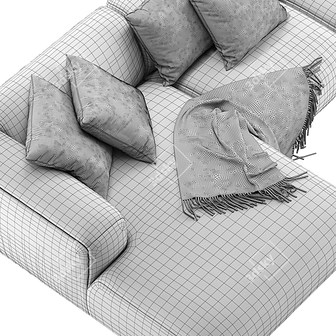 Rolf Benz freistil 187 L Sofa - Modern and Spacious 3D model image 5