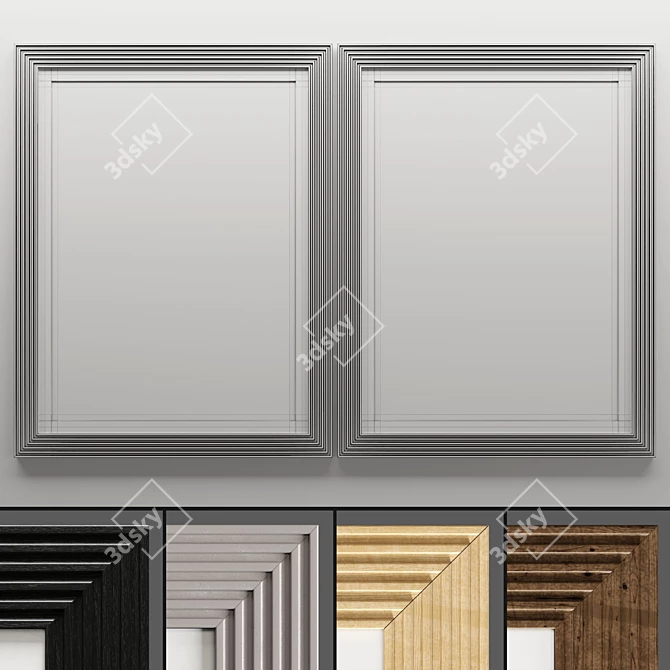 Modern Art Frame Set: 2 Frames, 4 Textures 3D model image 3