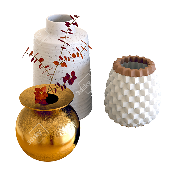 Sundown Vases Collection: Crate & Barrel masters craftsmanship 3D model image 3