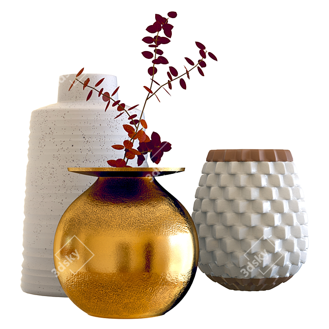 Sundown Vases Collection: Crate & Barrel masters craftsmanship 3D model image 4