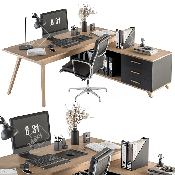 Executive Office Furniture Set 3D model image 1