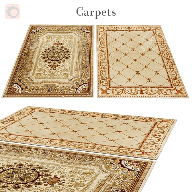 Polys: 3 888 | Vets: 4 004 | Russian Rug 3D model image 1