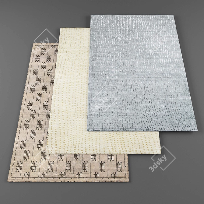 Modern Rugs Set - 4 Pieces 3D model image 1