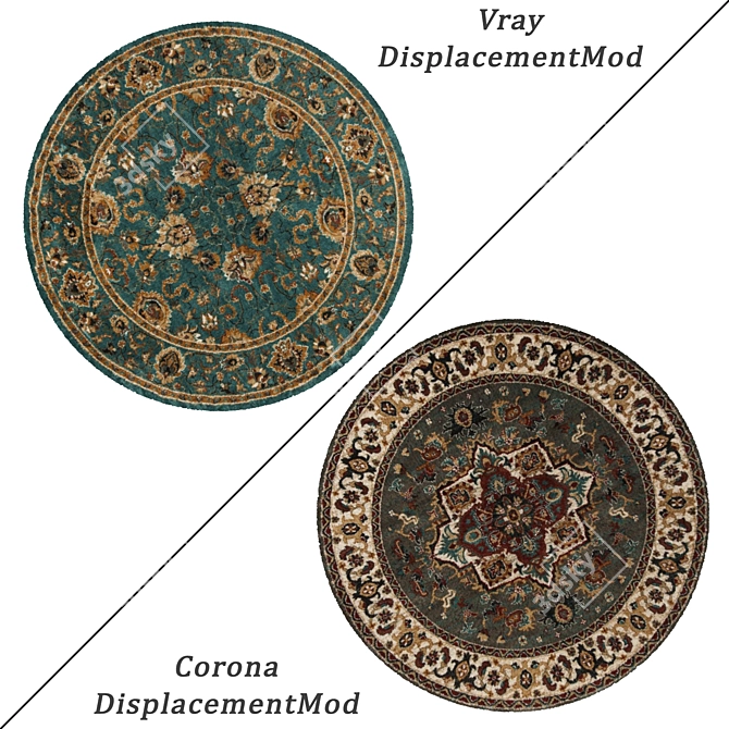 Round Carpets Set: Versatile and Realistic 3D model image 2