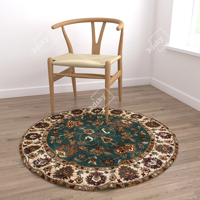 Round Rug Set: Versatile and Stylish 3D model image 4