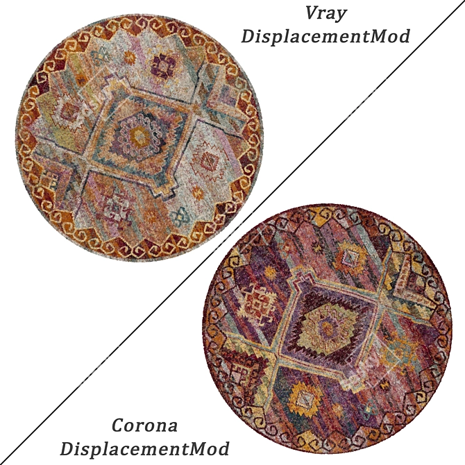 Versatile Round Carpets Set 3D model image 2