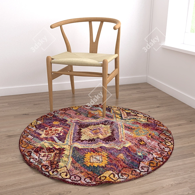 Versatile Round Carpets Set 3D model image 4