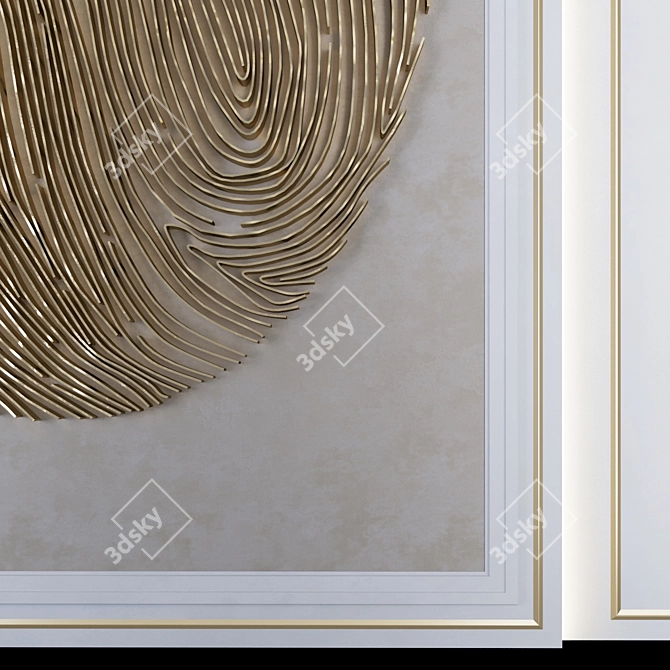 Elegant Decorative Panel for Modern Interiors 3D model image 4