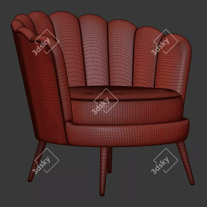 Elegant Demers Barrel Chair 3D model image 5