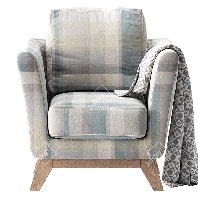 Dublin Dusty Blue Armchair: Stylish and Comfortable 3D model image 4