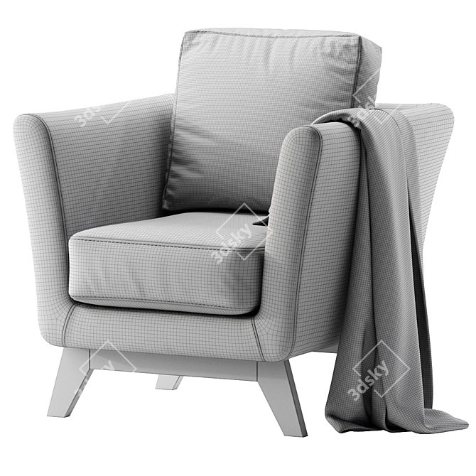 Dublin Dusty Blue Armchair: Stylish and Comfortable 3D model image 5
