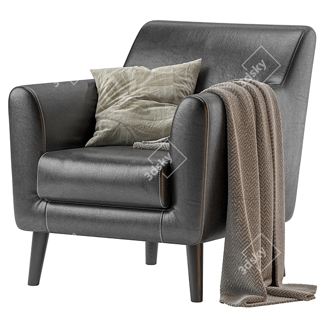 Odens Sherst Leather Armchair 3D model image 1
