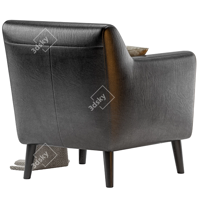 Odens Sherst Leather Armchair 3D model image 2