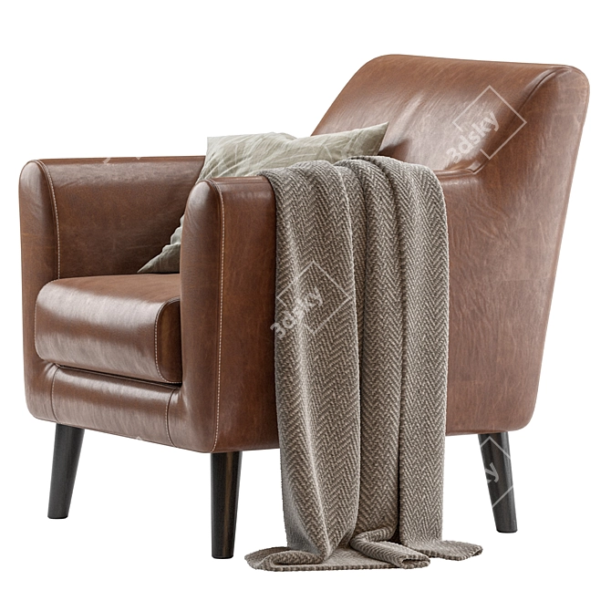 Odens Sherst Leather Armchair 3D model image 3