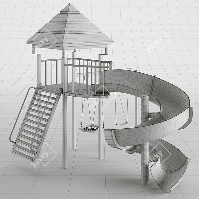 Playful Park Paradise: Children's Playground 3D model image 5