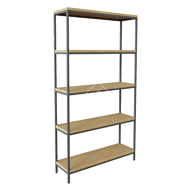 French Loft Style Bookcase 3D model image 1