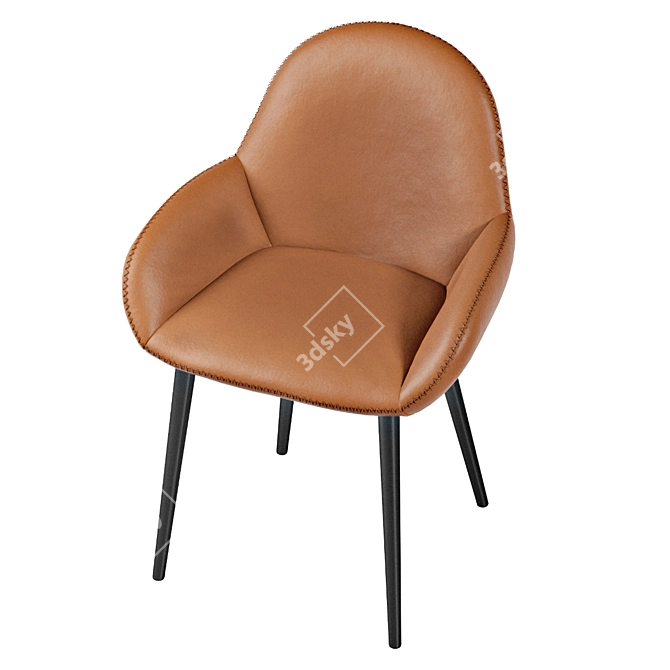 Remy Faux Leather Chair: Sleek and Polished Seating 3D model image 3