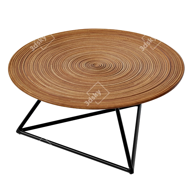 Modern Rattan Spiral Coffee Table 3D model image 1