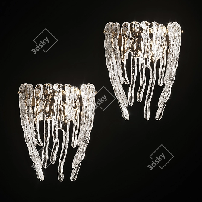 Frozen Elegance Glass Wall Lamp 3D model image 1