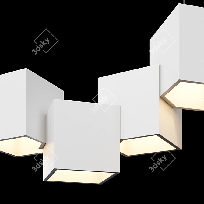 Dim Magic Cube 8-Head LED Pendant 3D model image 3