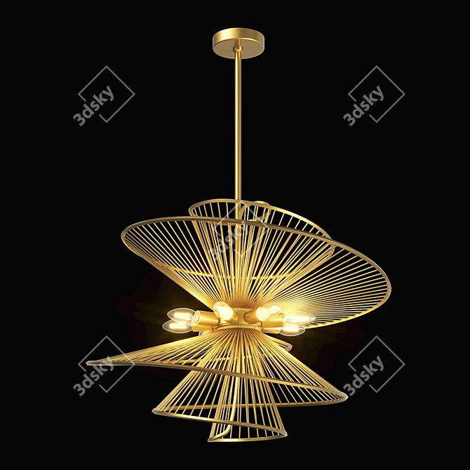 Modern Zeta Lightstar Ceiling Chandelier 3D model image 1