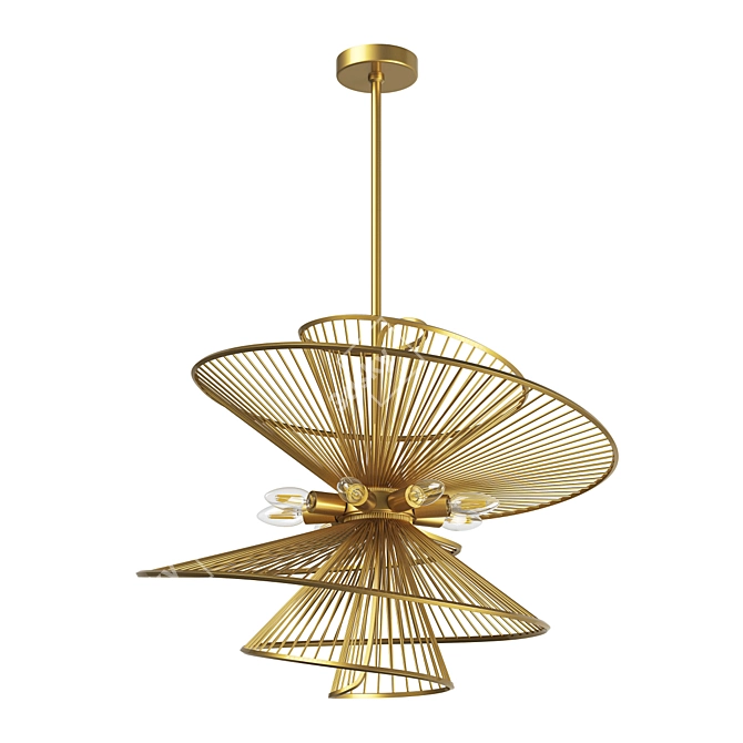 Modern Zeta Lightstar Ceiling Chandelier 3D model image 2