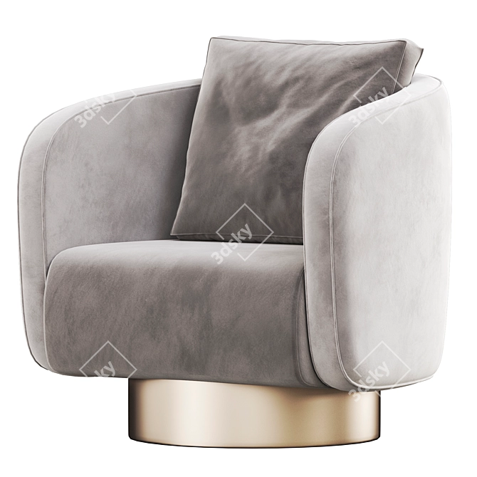 HER Armchair: Stylish Club's Elegant Masterpiece 3D model image 1