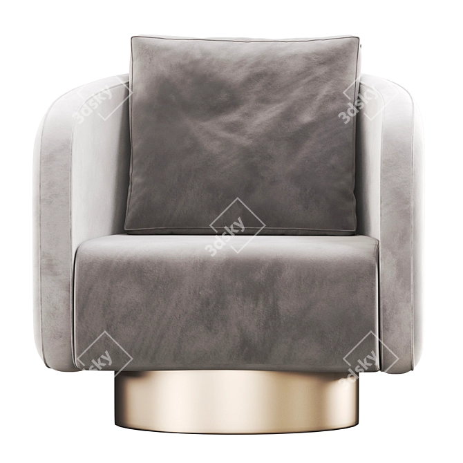 HER Armchair: Stylish Club's Elegant Masterpiece 3D model image 2