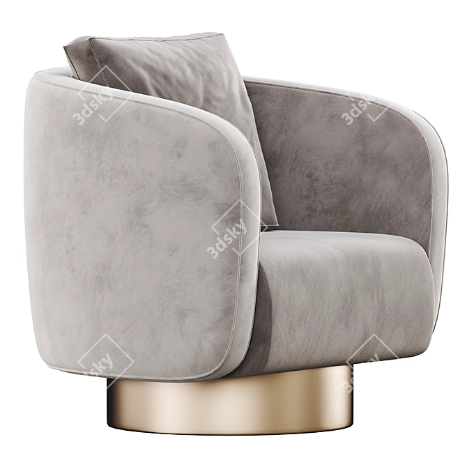 HER Armchair: Stylish Club's Elegant Masterpiece 3D model image 3
