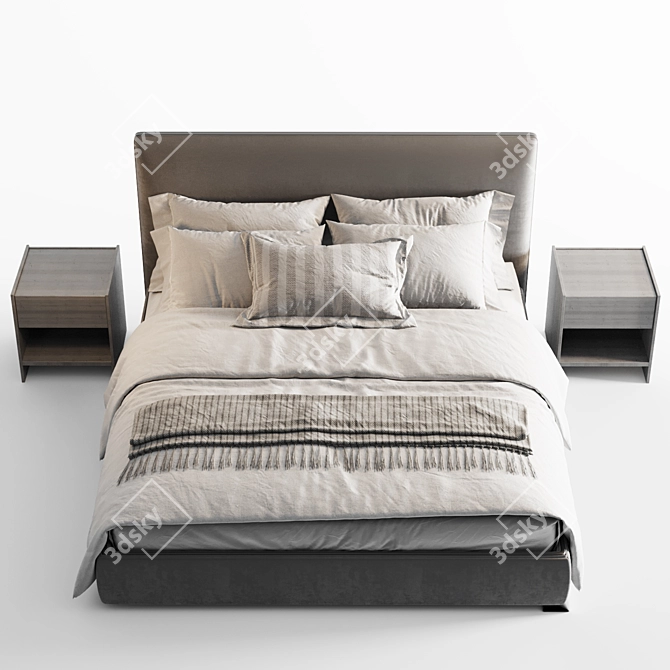 Sleek and Stylish Molteni Ribbon Bed 3D model image 2