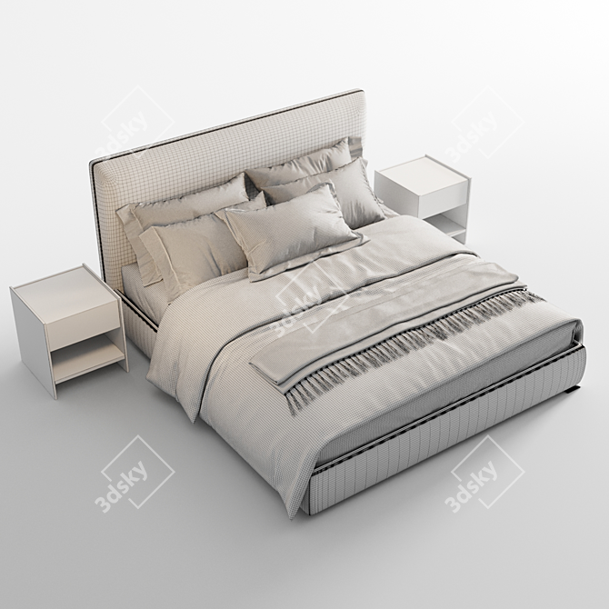 Sleek and Stylish Molteni Ribbon Bed 3D model image 5