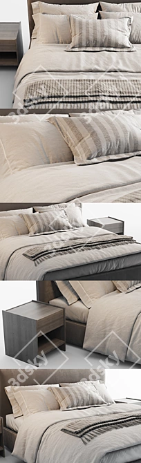 Sleek and Stylish Molteni Ribbon Bed 3D model image 6