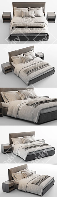 Sleek and Stylish Molteni Ribbon Bed 3D model image 7