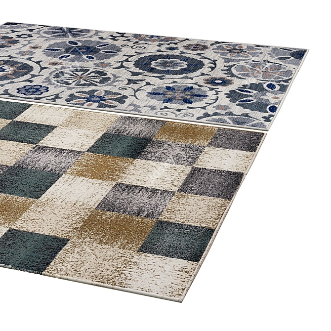 Luxury Rug 262: Polys 3,888 & Vets 4,004 3D model image 2