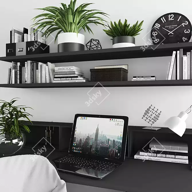 Sleek Office Essentials Set 3D model image 2