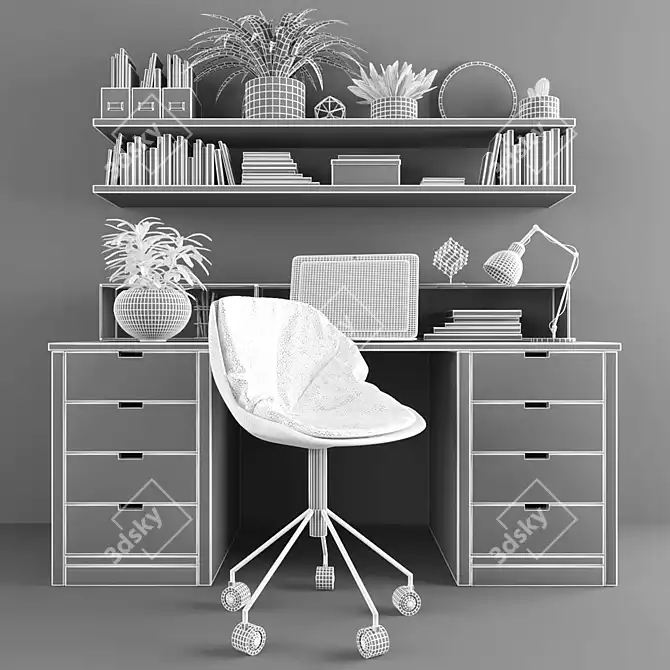 Sleek Office Essentials Set 3D model image 3