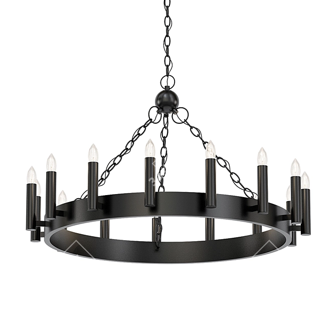 Elegant Castle Chandelier 3D model image 1